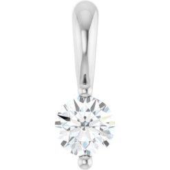 88236 / Pendant / Set / 14K White / Round / Lab-Grown Diamond / 3Mm :: 1/10 Ct / Si1-Si2