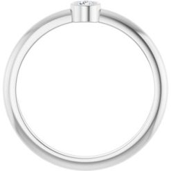 124640 / Ring / Set / 14K White / Natural Diamond / Round / 3 Mm / Polished / 1/10 Ct Natural Diamond Solitaire Rose-Cut Stackable Ring