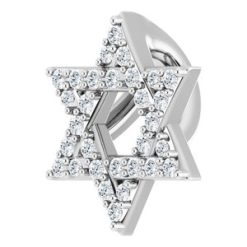 G-H / Polished / 1/10 Ctw Natural Diamond Star Of David Pendant