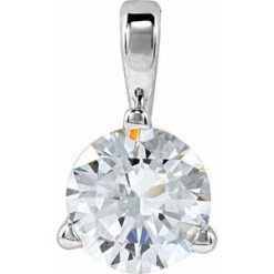 23559 / Pendant / Set / 14K White / Round / Lab-Grown Diamond / 5Mm :: 1/2 Ct / Si1-Si2