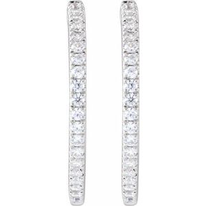 G-H / Pair / Hinged / Polished / 1/2 Ctw Lab-Grown Diamond Hoop Earrings
