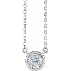689009 / Necklace / Set / 14K White / Round / Lab-Grown Diamond / 4.9Mm :: 1/2 Ctw / Si1-Si2