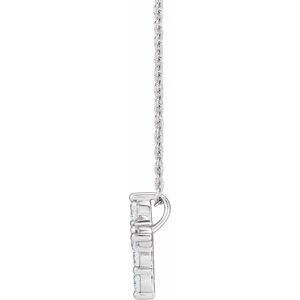 G-H / 18 In / Polished / 1/2 Ctw Lab-Grown Diamond Cross Necklace