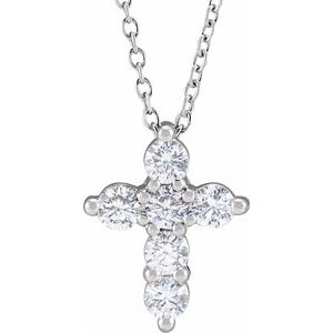 R50011 / Necklace / Set / 14K White / Round / Lab-Grown Diamond / 2.9Mm :: 1/2 Ctw / Si