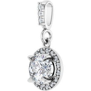 G-H / Polished / 1/2 Ctw Lab-Grown Diamond Halo-Style Pendant