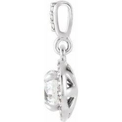 G-H / Polished / 9/10 Ctw Lab-Grown Diamond Halo-Style Pendant