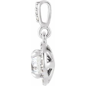 G-H / Polished / 9/10 Ctw Lab-Grown Diamond Halo-Style Pendant