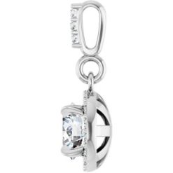 86679 / Pendant / Set / 14K White / Round / Lab-Grown Diamond / 5.2Mm :: 1/2 Ctw / Lab-Grown Diamond / Si1-Si2