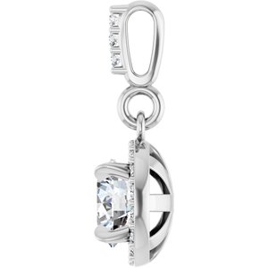 86679 / Pendant / Set / 14K White / Round / Lab-Grown Diamond / 5.2Mm :: 1/2 Ctw / Lab-Grown Diamond / Si1-Si2