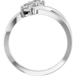 123228 / Ring / Set / 14K White / Lab-Grown Diamond / Round / 4.1 Mm / Polished / 1/2 Ctw Lab-Grown Diamond 2-Stone Ring