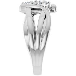 123228 / Ring / Set / 14K White / Lab-Grown Diamond / Round / 4.1 Mm / Polished / 1/2 Ctw Lab-Grown Diamond 2-Stone Ring