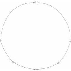 68577 / Set / 14K White / 5-Stone / Natural Diamond / 2.4Mm :: 1/4 Ctw / I1