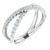 653010 / Ring / Set / 14K White / Lab-Grown Diamond / Round / Lab-Grown Diamond / Polished / 1/2 Ctw Lab-Grown Diamond Criss-Cross Ring