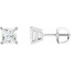 88233 / Earring / Set / Natural Diamond / Square / 2.25 X 2.25 Mm / 14K White / Pair / Threaded Backs Included / .375 In / Polished / 1/6 Ctw Natural Diamond 4-Prong Lightweight Solitaire Earrings