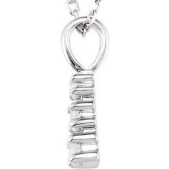 G-H / 18 In / Polished / 1/6 Ctw Natural Diamond 3-Stone Necklace