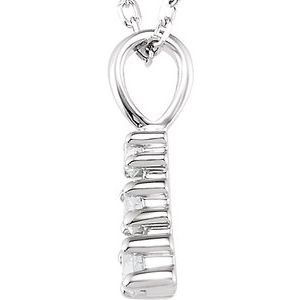 G-H / 18 In / Polished / 1/6 Ctw Natural Diamond 3-Stone Necklace