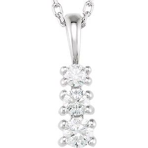 21624 / Necklace / Set / 14K White / Round / Natural Diamond / 2.7Mm :: 1/6 Ctw / Natural Diamond / I1