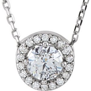 85916 / Necklace / Set / 14K White / Round / Natural Diamond / 4.3Mm :: 1/3 Ctw / Natural Diamond / I1