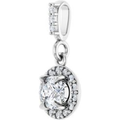 G-H / Polished / 1/3 Ctw Lab-Grown Diamond Halo-Style Pendant