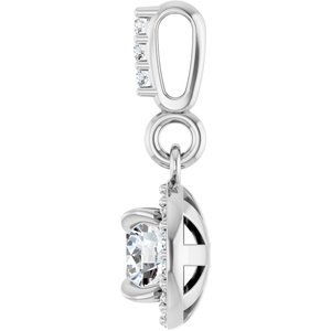 86679 / Pendant / Set / 14K White / Round / Lab-Grown Diamond / 4.05Mm :: 1/3 Ctw / Lab-Grown Diamond / Si1-Si2