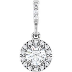 86679 / Pendant / Set / 14K White / Round / Lab-Grown Diamond / 4.05Mm :: 1/3 Ctw / Lab-Grown Diamond / Si1-Si2