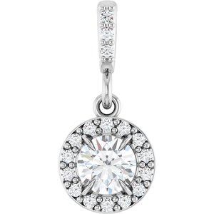 86679 / Pendant / Set / 14K White / Round / Lab-Grown Diamond / 4.05Mm :: 1/3 Ctw / Lab-Grown Diamond / Si1-Si2