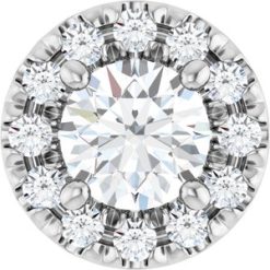 87006 / Pendant / Set / 14K White / Round / Lab-Grown Diamond / 4.1Mm :: 1/3 Ctw / Lab-Grown Diamond / Si1-Si2