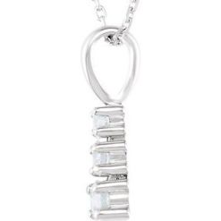 G-H / 18 In / Polished / 1/3 Ctw Natural Diamond 3-Stone Necklace