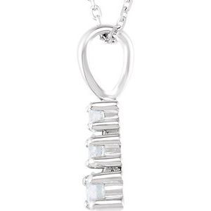 G-H / 18 In / Polished / 1/3 Ctw Natural Diamond 3-Stone Necklace