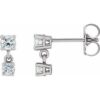 87657 / Earring / Set / Natural Diamond / Round / 3 Mm / 14K White / Natural Diamond / Pair / Friction Backs Included / Polished / 1/3 Ctw Natural Diamond Articulated Dangle Earrings