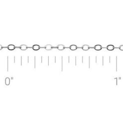 Ch466 / 14K White / Cable / 1.3 Mm / Per Inch / None (Per Inch) / Polished / Flat Cable Chain