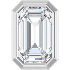 88049 / Pendant / Set / 14K White / Emerald / Lab-Grown Diamond / 4 X 3Mm :: 1/4 Ct / Si1-Si2