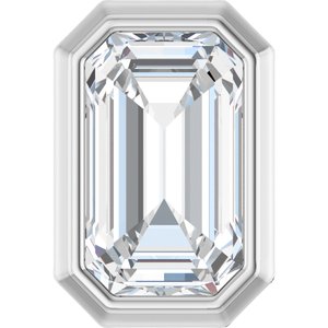 88049 / Pendant / Set / 14K White / Emerald / Lab-Grown Diamond / 4 X 3Mm :: 1/4 Ct / Si1-Si2
