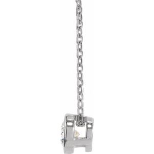 G-H / 16-18 In / Polished / 1/4 Ct Lab Grown Diamond Solitaire Bezel-Set Necklace