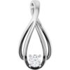 86600 / Pendant / Set / 14K White / Round / Lab-Grown Diamond / 4.1Mm :: 1/4 Ct / Si1-Si2