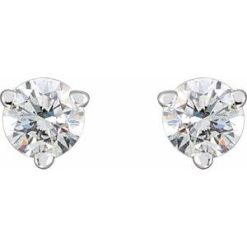 G-H / Threaded / Threaded Backs Included / 3-Prong / Polished / .06 Ctw Natural Diamond Earrings