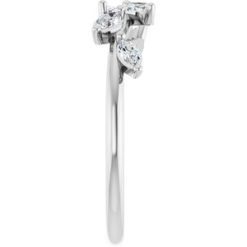 122971 / Ring / Set / 14K White / Lab-Grown Diamond / Marquise / 4 X 2 Mm / Lab-Grown Diamond / Polished / 1/3 Ctw Lab Grown Diamond Leaf Ring