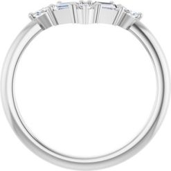 124639 / Ring / Set / 14K White / Lab-Grown Diamond / Marquise / 2 Mm / Lab-Grown Diamond / Polished / 1/4 Ctw Lab Grown Diamond Multi-Stone V Bar Ring