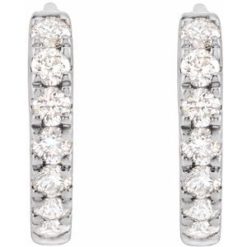 G-H / Pair / Hinged / Polished / 1/5 Ctw Lab-Grown Diamond Hoop Earrings
