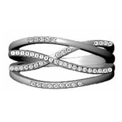 122658 / Ring / Set / 14K White / Natural Diamond / Round / 1 Mm / Polished / 1/5 Ctw Natural Diamond Freeform Ring