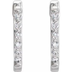 H+ / Pair / Hinged / Polished / 1/5 Ctw Natural Diamond Hoop Earrings