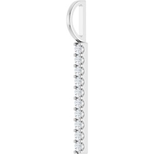 G-H :: 1/6 Ctw / Polished / 1/6 Ctw Lab-Grown Diamond Vertical Bar Pendant