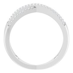 651752 / Ring / Set / 14K White / Natural Diamond / Round / .95 Mm / Natural Diamond / Polished / 1/6 Ctw Natural Diamond Criss-Cross Ring