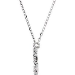 67311 / Necklace / Set / 14K White / Initial S / Natural Diamond / Round / 1.3 Mm / I1