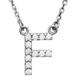 67311 / Necklace / Set / 14K White / Initial F / Natural Diamond / Round / 1.3 Mm / I1