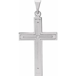 R4024 / Pendant / 14K White / 22 X 14 Mm / Polished / Cross Pendant