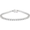 Brc441 / Bracelet / Set / 14K White / Round / Lab-Grown Diamond / 2.7Mm :: 3 1/2 Ctw / Vs