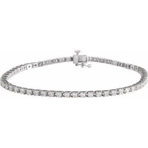 653702 / Bracelet / Set / 14K White / Round / Lab-Grown Diamond / 2.3-2.35 Mm :: 3 Ctw / Si