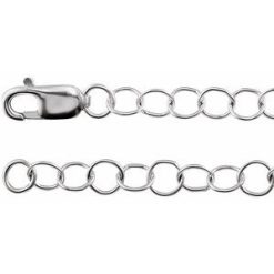Ch1102 / 14K White / Cable / 3.5 Mm / 18 In / Lobster Clasp / Polished / Round Cable Chain