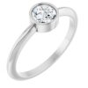 124640 / Ring / Set / 14K White / Natural Diamond / Round / 5 Mm / Polished / 3/8 Ct Natural Diamond Solitaire Rose-Cut Stackable Ring